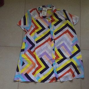 Forever 21 multi colored collared mini dress